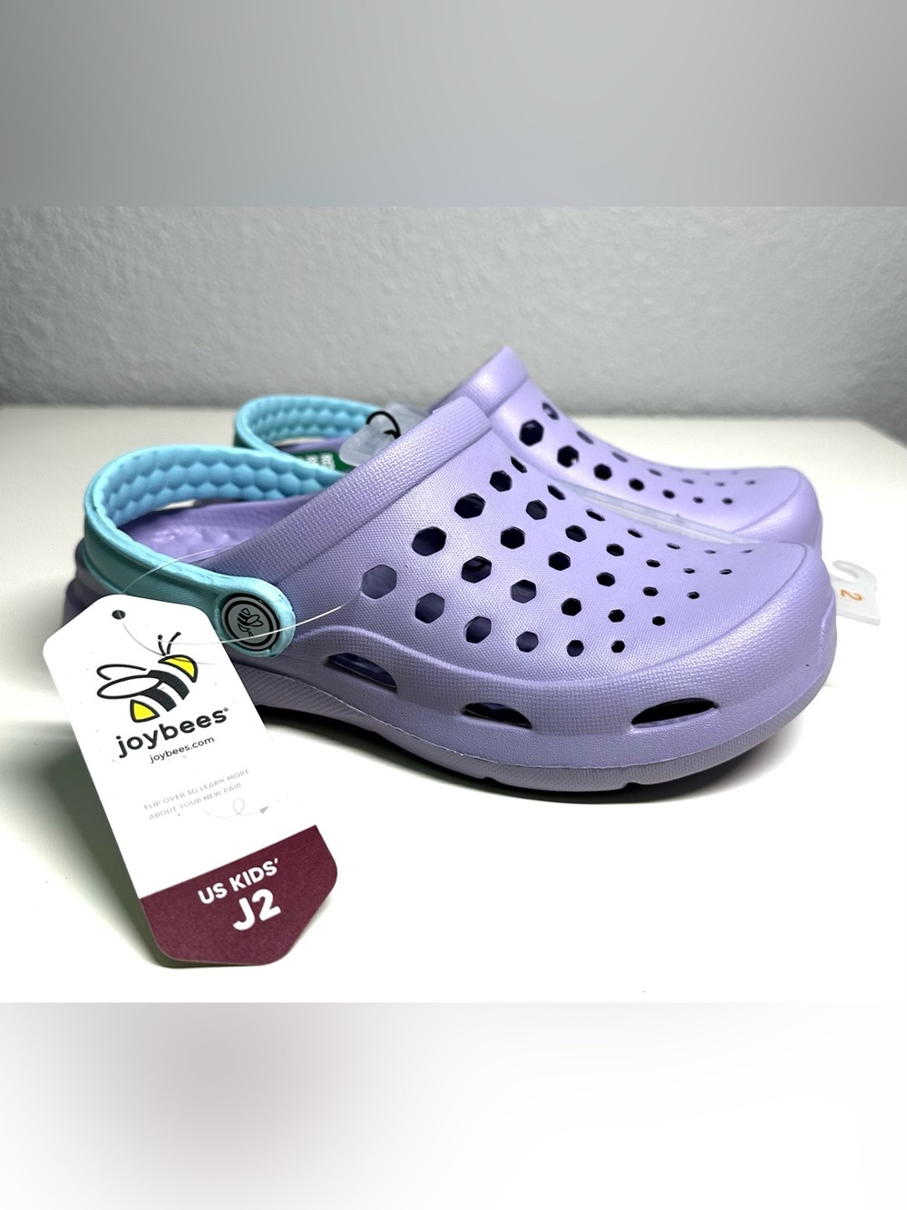 NWT Joybees Kids' Dylan Slip-On Clogs - Sky Blue/Lilac Purple US Kids Size 2